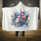 Australia Christmas Hooded Blanket Aussie Galah Santa Watercolor Style - Aussie Hoodie