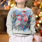 Australia Christmas Kid Ugly Christmas Sweater Aussie Galah Santa Watercolor Style - Aussie Hoodie