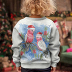 Australia Christmas Kid Ugly Christmas Sweater Aussie Galah Santa Watercolor Style - Aussie Hoodie