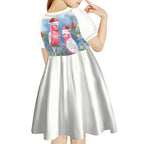 Australia Christmas Kid Short Sleeve Dress Aussie Galah Santa Watercolor Style - Aussie Hoodie