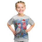 Australia Christmas Kid T Shirt Aussie Galah Santa Watercolor Style - Aussie Hoodie