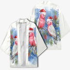 Australia Christmas Kimono Aussie Galah Santa Watercolor Style - Aussie Hoodie