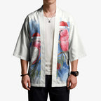 Australia Christmas Kimono Aussie Galah Santa Watercolor Style - Aussie Hoodie