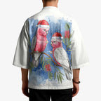 Australia Christmas Kimono Aussie Galah Santa Watercolor Style - Aussie Hoodie