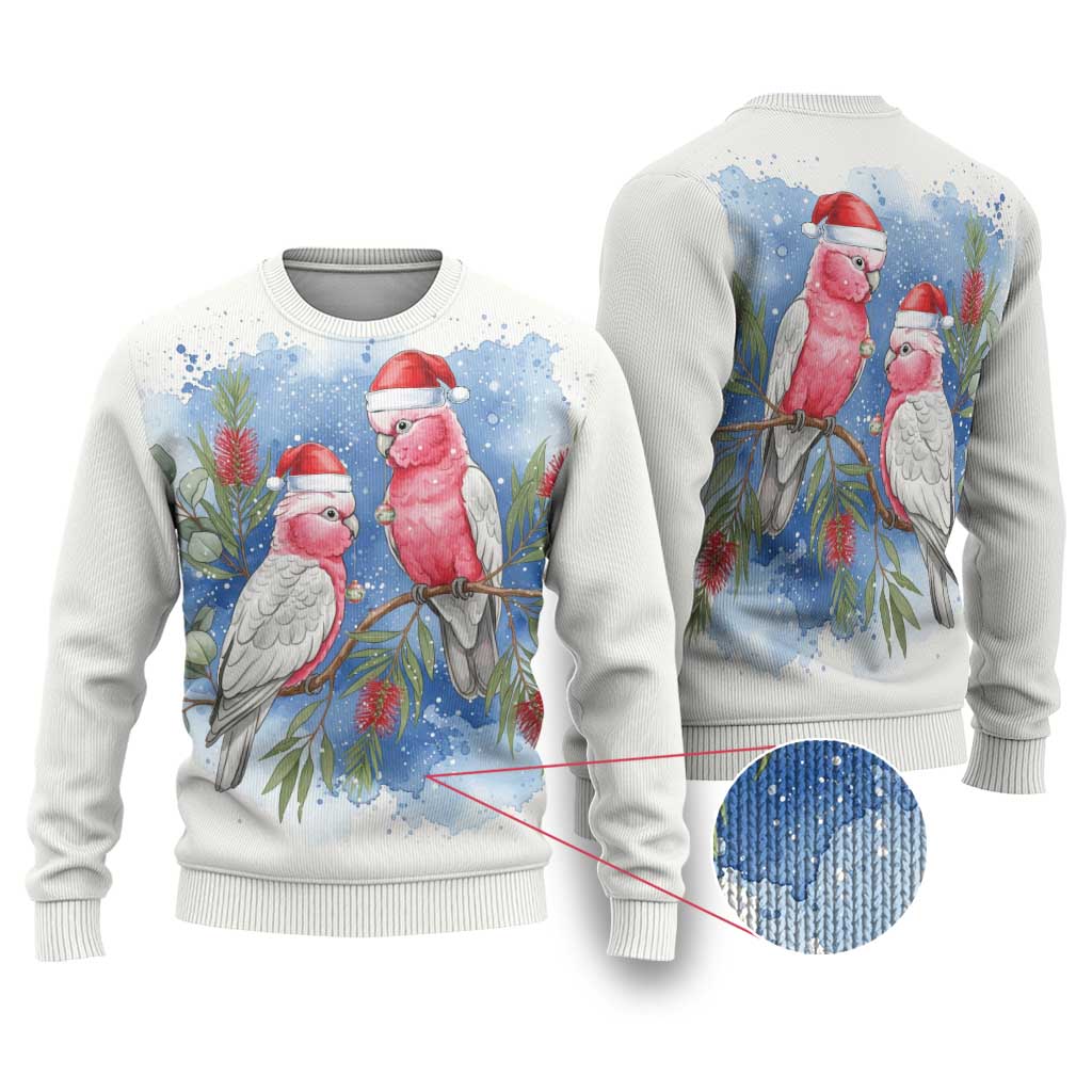 Australia Christmas Ugly Christmas Sweater Aussie Galah Santa Watercolor Style - Aussie Hoodie