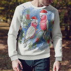 Australia Christmas Ugly Christmas Sweater Aussie Galah Santa Watercolor Style - Aussie Hoodie