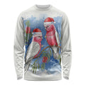 Australia Christmas Long Sleeve Shirt Aussie Galah Santa Watercolor Style - Aussie Hoodie