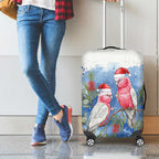 Australia Christmas Luggage Cover Aussie Galah Santa Watercolor Style - Aussie Hoodie