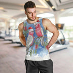 Australia Christmas Men Tank Top Aussie Galah Santa Watercolor Style - Aussie Hoodie