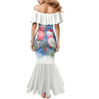 Australia Christmas Mermaid Dress Aussie Galah Santa Watercolor Style - Aussie Hoodie
