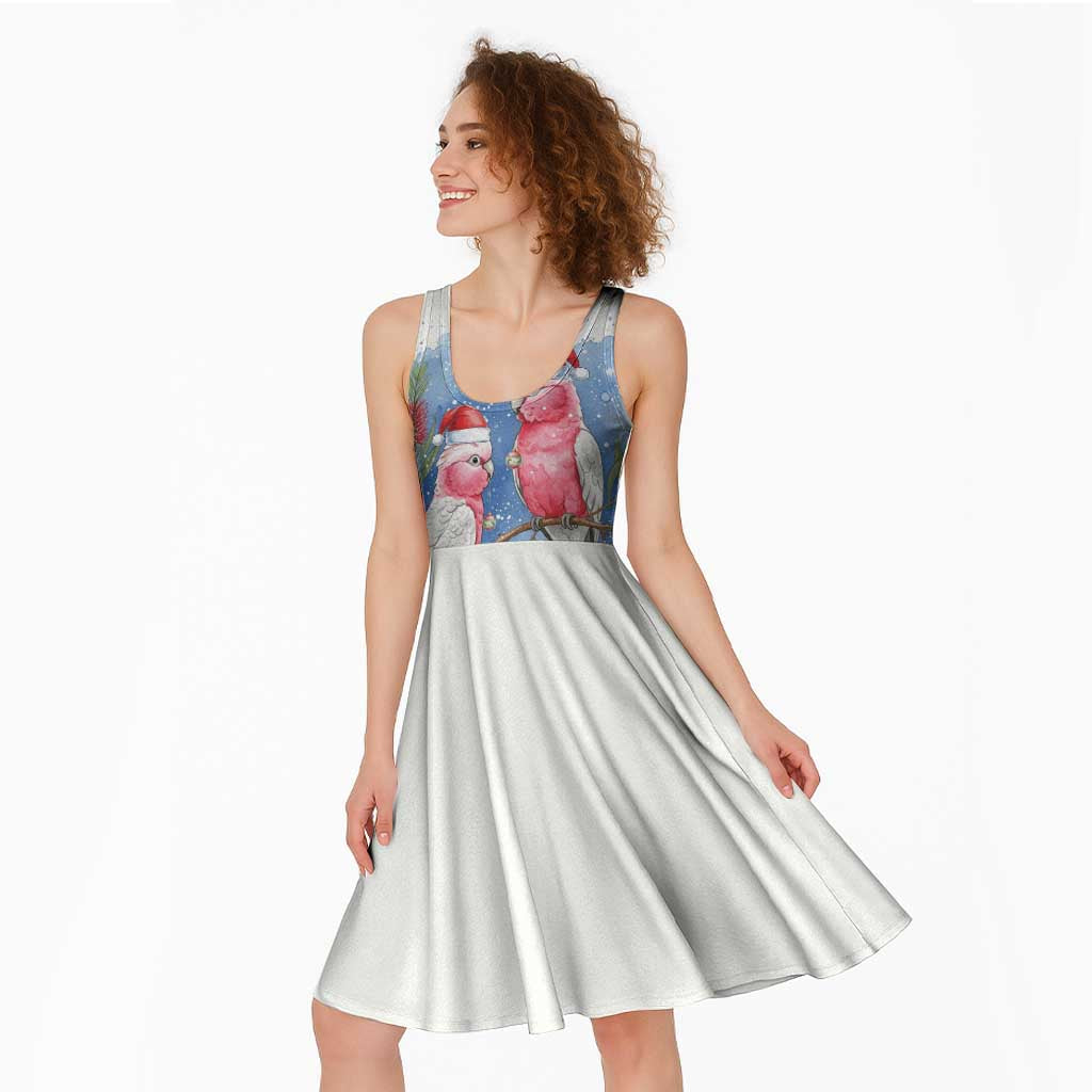 Australia Christmas Midi Dress Aussie Galah Santa Watercolor Style - Aussie Hoodie