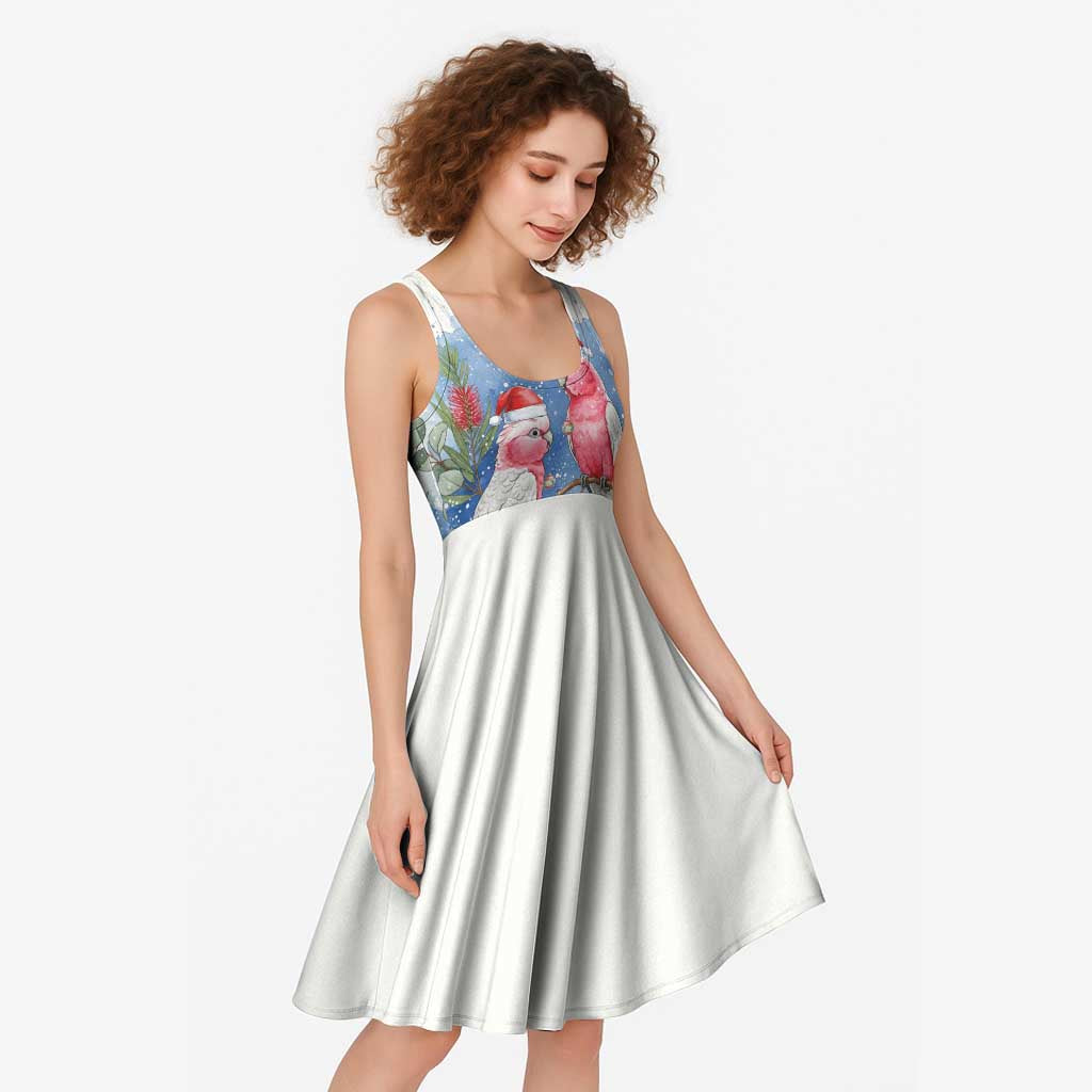 Australia Christmas Midi Dress Aussie Galah Santa Watercolor Style - Aussie Hoodie