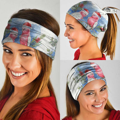 Australia Christmas Neck Gaiter Aussie Galah Santa Watercolor Style - Aussie Hoodie