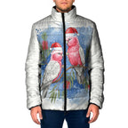 Australia Christmas Padded Jacket Aussie Galah Santa Watercolor Style - Aussie Hoodie