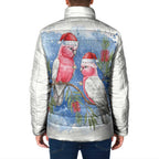 Australia Christmas Padded Jacket Aussie Galah Santa Watercolor Style - Aussie Hoodie