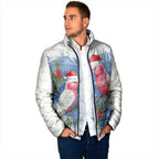 Australia Christmas Padded Jacket Aussie Galah Santa Watercolor Style - Aussie Hoodie