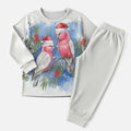 Australia Christmas Pajama Set Aussie Galah Santa Watercolor Style - Aussie Hoodie