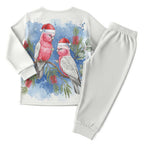 Australia Christmas Pajama Set Aussie Galah Santa Watercolor Style - Aussie Hoodie
