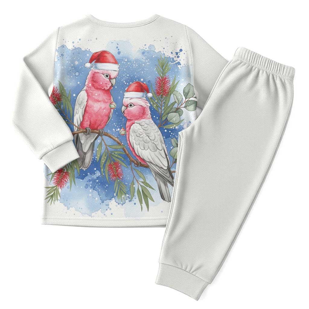 Australia Christmas Pajama Set Aussie Galah Santa Watercolor Style - Aussie Hoodie