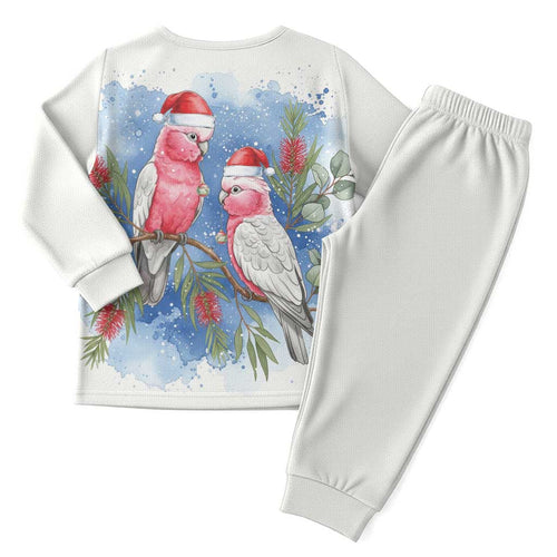 Australia Christmas Pajama Set Aussie Galah Santa Watercolor Style - Aussie Hoodie
