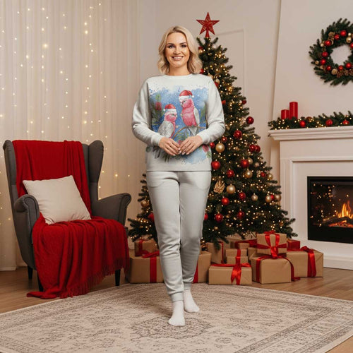 Australia Christmas Pajama Set Aussie Galah Santa Watercolor Style - Aussie Hoodie
