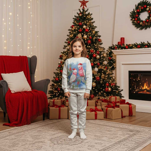 Australia Christmas Pajama Set Aussie Galah Santa Watercolor Style - Aussie Hoodie