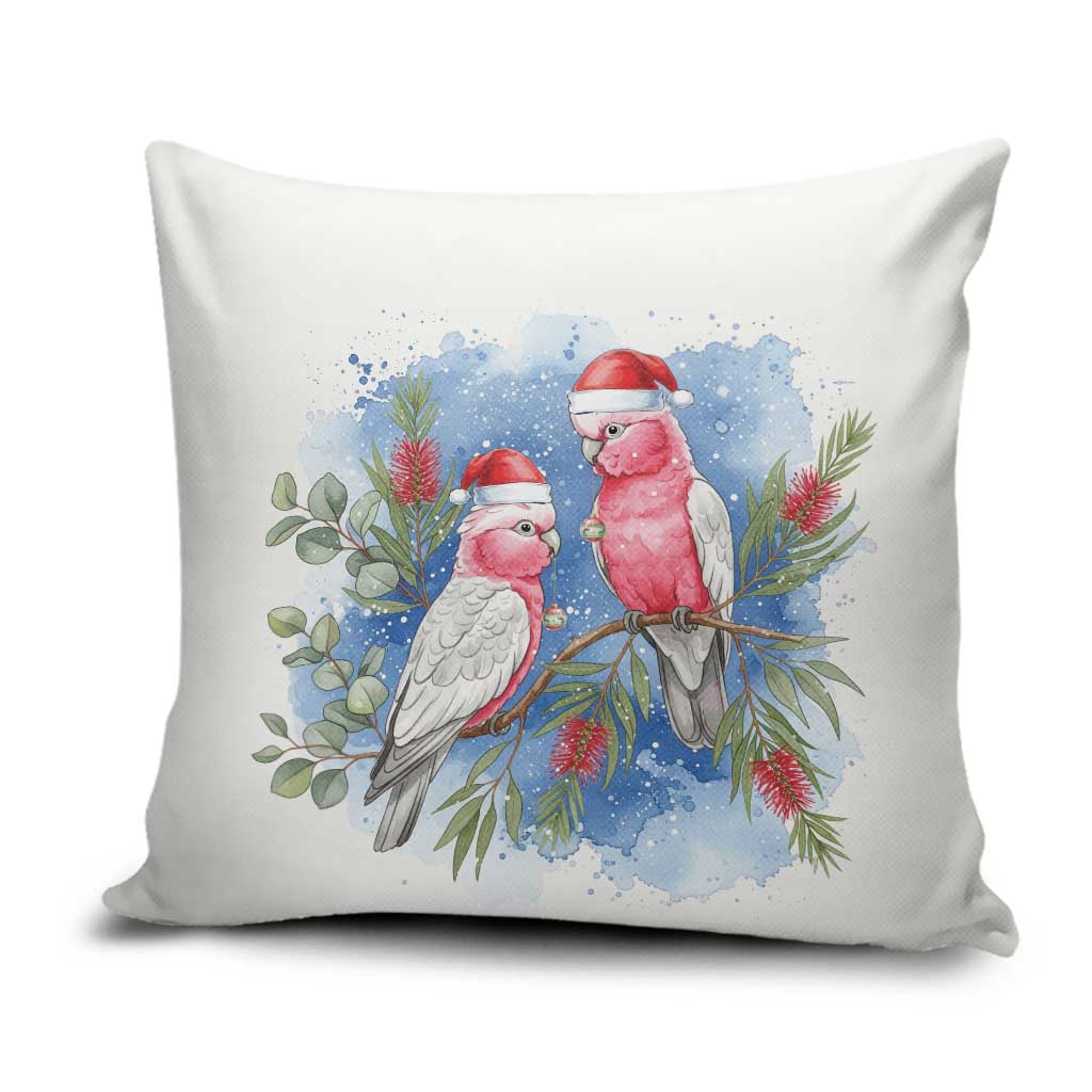 Australia Christmas Pillow Cover Aussie Galah Santa Watercolor Style - Aussie Hoodie