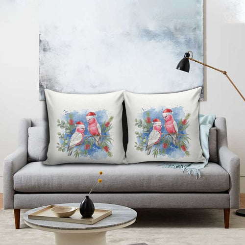 Australia Christmas Pillow Cover Aussie Galah Santa Watercolor Style - Aussie Hoodie