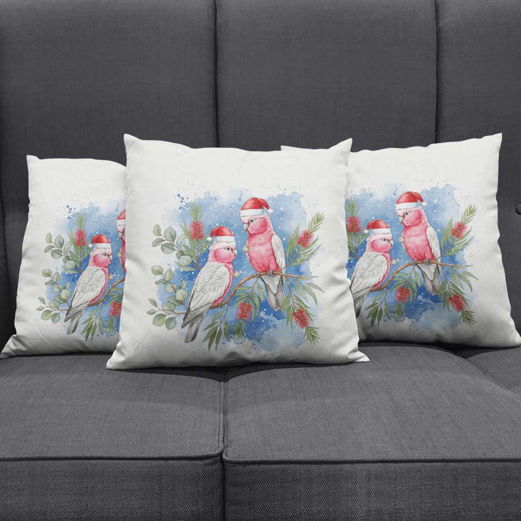 Australia Christmas Pillow Cover Aussie Galah Santa Watercolor Style - Aussie Hoodie