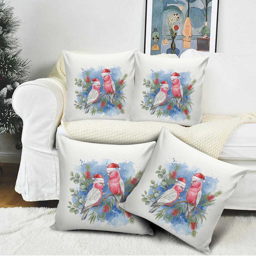 Australia Christmas Pillow Cover Aussie Galah Santa Watercolor Style - Aussie Hoodie