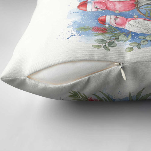Australia Christmas Pillow Cover Aussie Galah Santa Watercolor Style - Aussie Hoodie