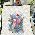 Australia Christmas Quilt Aussie Galah Santa Watercolor Style - Aussie Hoodie