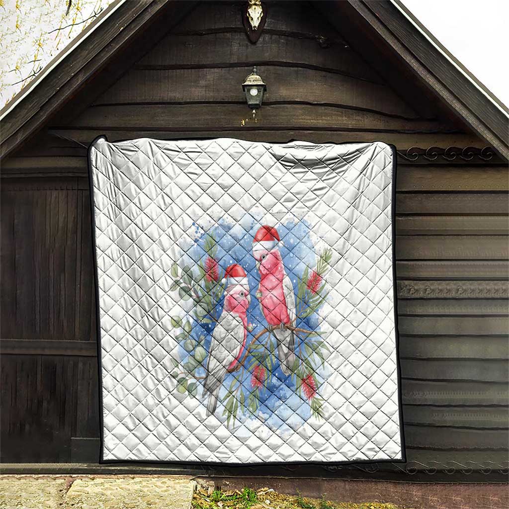 Australia Christmas Quilt Aussie Galah Santa Watercolor Style - Aussie Hoodie