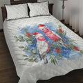 Australia Christmas Quilt Bed Set Aussie Galah Santa Watercolor Style - Aussie Hoodie