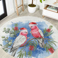 Australia Christmas Round Carpet Aussie Galah Santa Watercolor Style - Aussie Hoodie