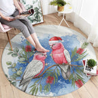 Australia Christmas Round Carpet Aussie Galah Santa Watercolor Style - Aussie Hoodie