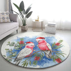 Australia Christmas Round Carpet Aussie Galah Santa Watercolor Style - Aussie Hoodie