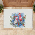 Australia Christmas Rubber Doormat Aussie Galah Santa Watercolor Style - Aussie Hoodie