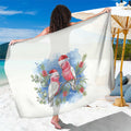 Australia Christmas Sarong Aussie Galah Santa Watercolor Style - Aussie Hoodie