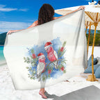 Australia Christmas Sarong Aussie Galah Santa Watercolor Style - Aussie Hoodie