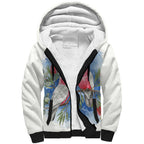 Australia Christmas Sherpa Hoodie Aussie Galah Santa Watercolor Style - Aussie Hoodie