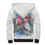 Australia Christmas Sherpa Hoodie Aussie Galah Santa Watercolor Style - Aussie Hoodie