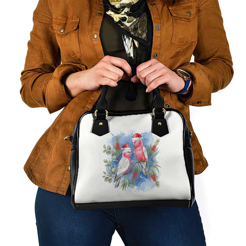Australia Christmas Shoulder Handbag Aussie Galah Santa Watercolor Style - Aussie Hoodie