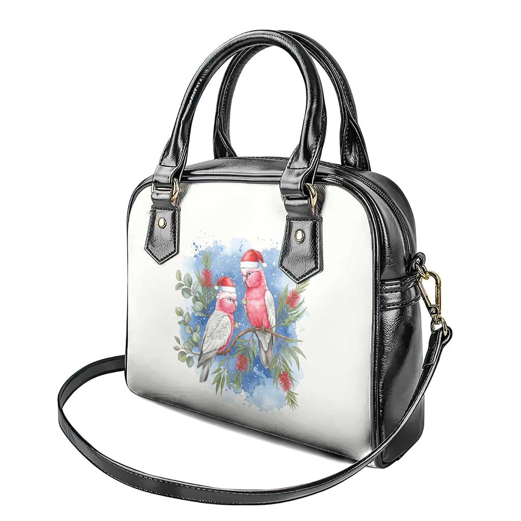 Australia Christmas Shoulder Handbag Aussie Galah Santa Watercolor Style - Aussie Hoodie