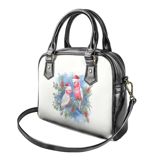 Australia Christmas Shoulder Handbag Aussie Galah Santa Watercolor Style - Aussie Hoodie
