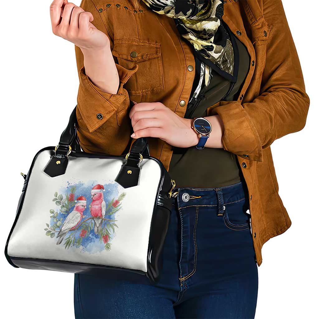 Australia Christmas Shoulder Handbag Aussie Galah Santa Watercolor Style - Aussie Hoodie