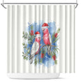 Australia Christmas Shower Curtain Aussie Galah Santa Watercolor Style - Aussie Hoodie