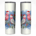 Australia Christmas Skinny Tumbler Aussie Galah Santa Watercolor Style - Aussie Hoodie