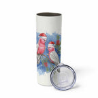 Australia Christmas Skinny Tumbler Aussie Galah Santa Watercolor Style - Aussie Hoodie