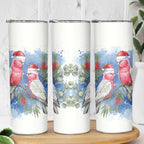 Australia Christmas Skinny Tumbler Aussie Galah Santa Watercolor Style - Aussie Hoodie